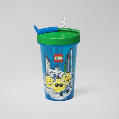 Bicchiere LEGO® con cannuccia